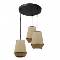 Distribuidor - Lâmpadas Diversas | Lâmpadas Modernas | PLAFON CAMPANA 3XE27 SACO/MARRON REGX36X36 CM Ref: 173983002